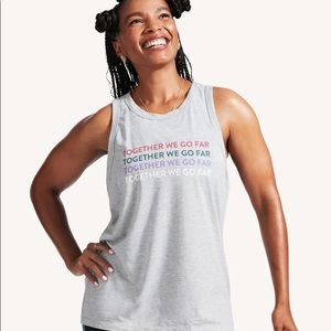 NWT Peloton Together We Go Far Grey Racerback Tank